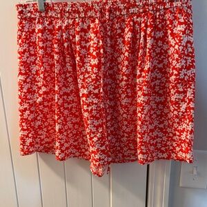 J. Crew Red Floral High Waist Shorts